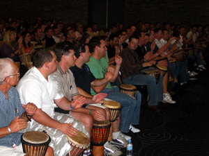 Coca Cola Amatil ANZ Team Building Unlimit Yourself 2006 Interactive Drumming Waterview Convention Centre Sydney Olympic Park